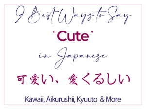 9 Common Ways to Say Cute in Japanese (Kawaii & More) かわいい 可愛い