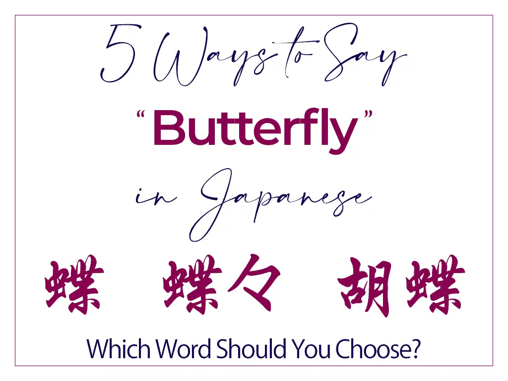 How to Say Butterfly in Japanese - Best Words and Kanji Chou, Chouchou & More