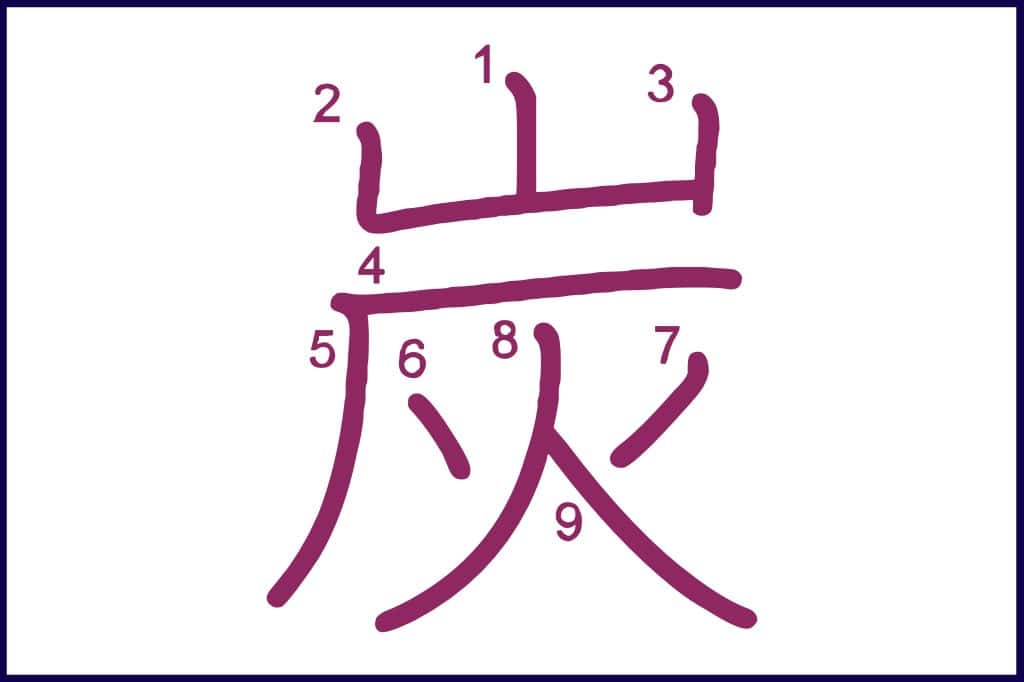 炭 (すみ, sumi) - How to Use and Write the word in Japanese (Hiragana & Kanji Stroke Order)